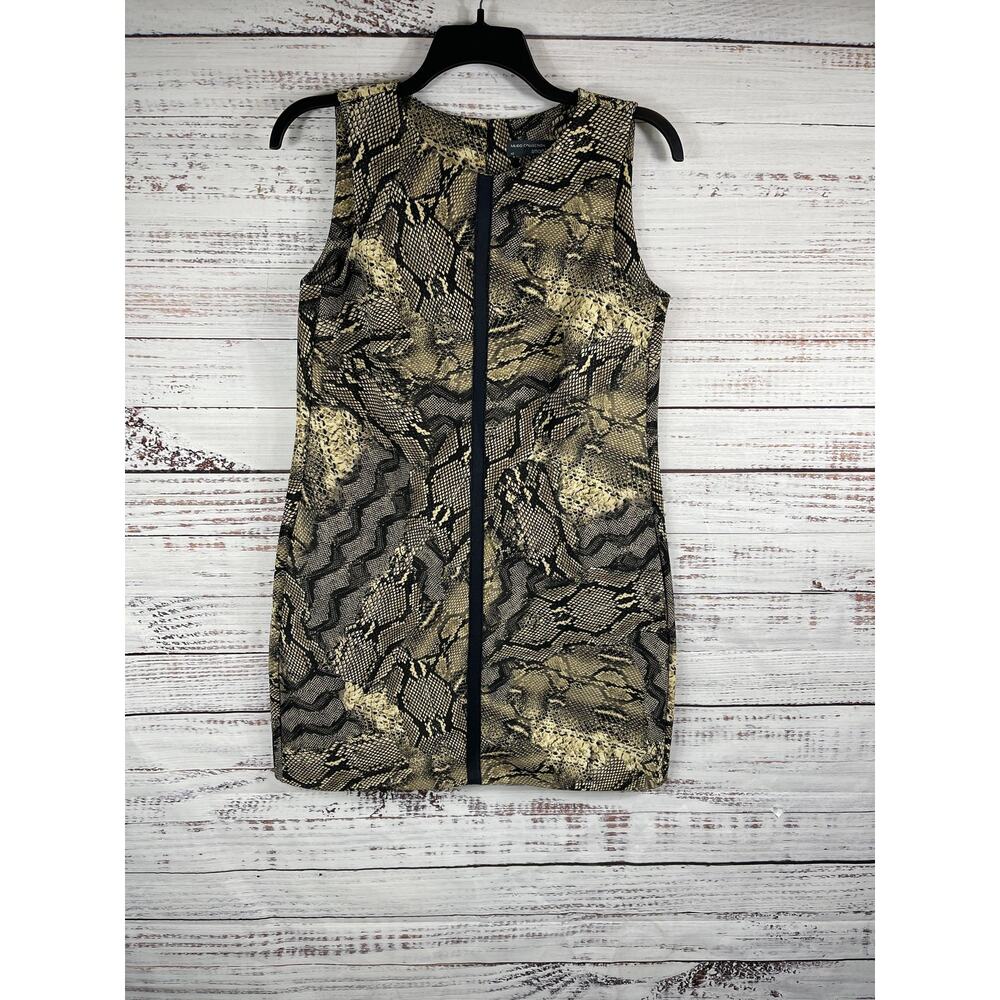 Mudo Collection Dress Size 42 US 10 Sleeveless Snake Print Pockets Zipper Chic